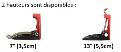 2 hauteurs de cale de montée