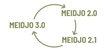 Pièces compatibles d'une version à l'autre Des pièces détachées compatibles avec les versions Meidjo 2.0, 2.1 et 3.0